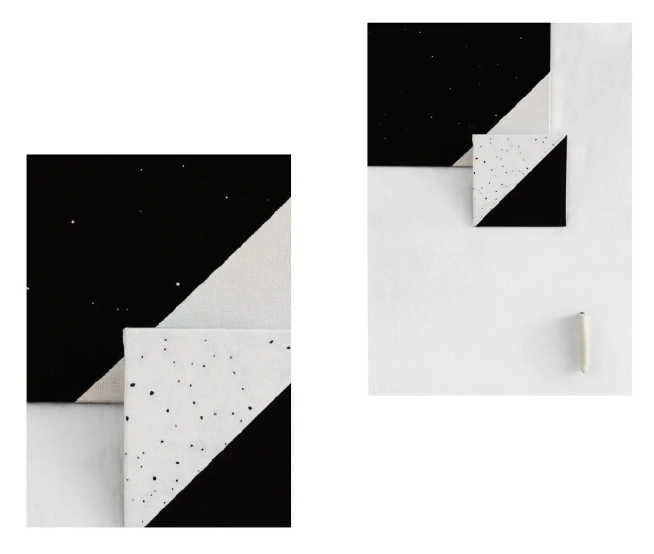 White Paint Black Canvas / White Canvas Black Paint